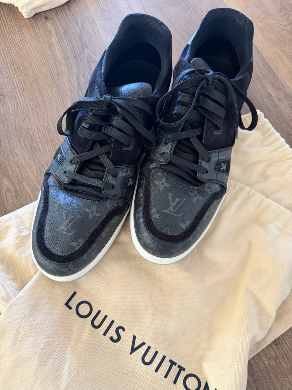 Louis Vuitton LV Trainer Monogram Eclipse Black Sneakers Size 13 (uk)